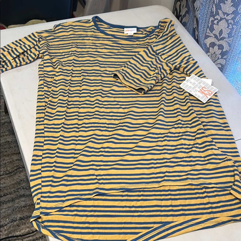 Striped Yellow and Blue Dress